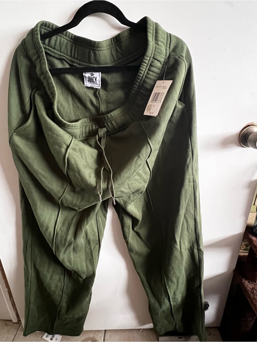 Juicy Couture Olive Green Cozy Fleece Lounge Pants
